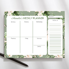 Bloco De Notas Tema Tropical Personalizado Pad Semanal do Planeja
