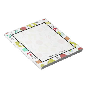 Bloco de notas temático Sewing retro
