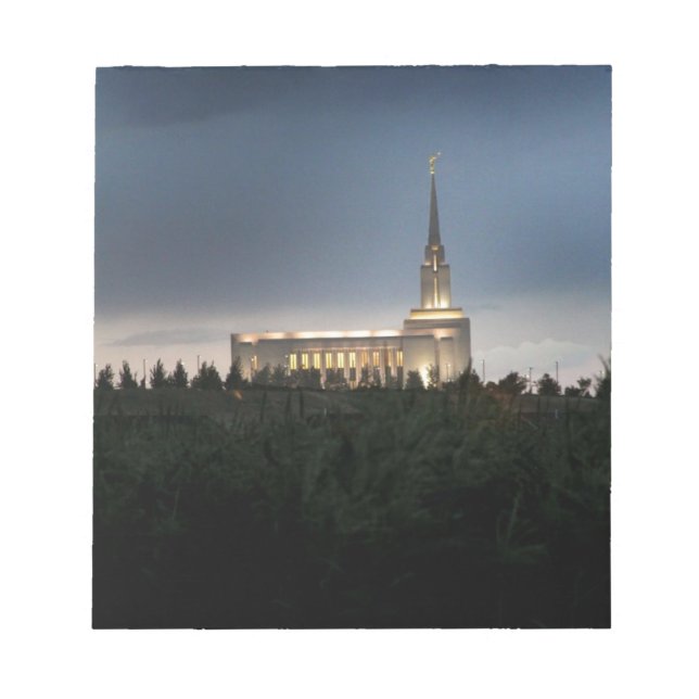 Bloco De Notas templo mórmon de oquirrh mountain em utah (Frente)