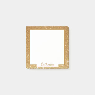 Bloco De Notas Tendência Chic do Quadro de Borda de Glitter Dour