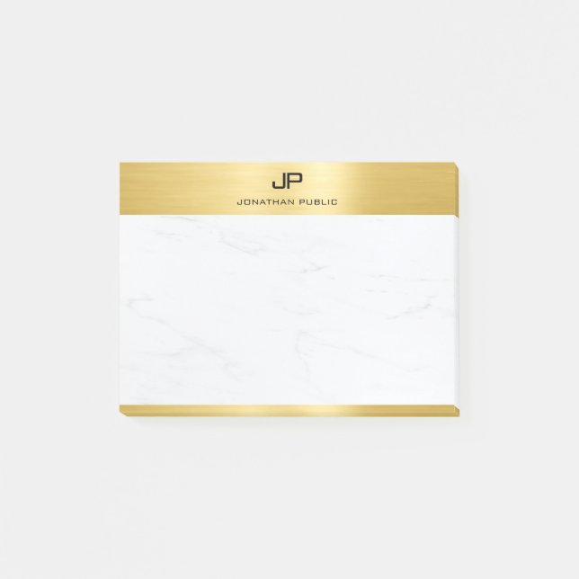 Bloco De Notas Tendência Moderna do Elegante e Dourado Modelo de  (Frente)