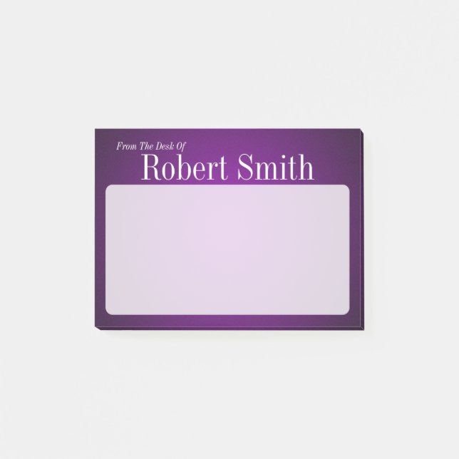 Bloco De Notas Tendência Personalizada Roxo e Cinza Preto (Frente)
