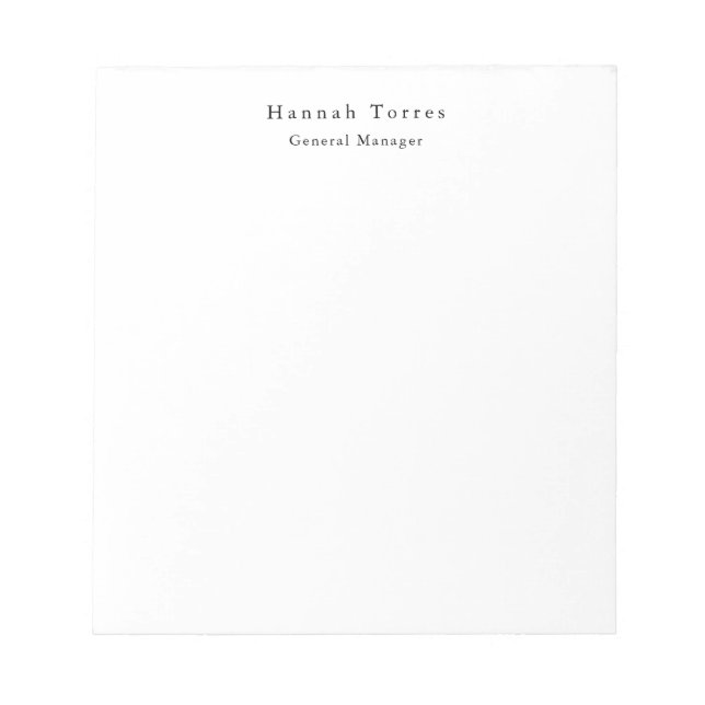 Bloco De Notas Tendência Preto e Branco Simples Criativo Moderno (Frente)