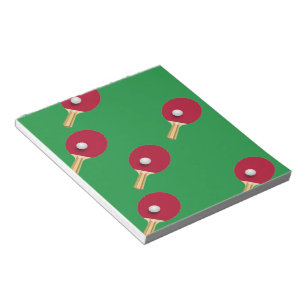 Bloco De Notas tênis de mesa de e esfera em verde