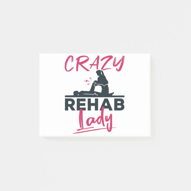Bloco De Notas Terapêutica Física Lady Rehab Louca (Frente)