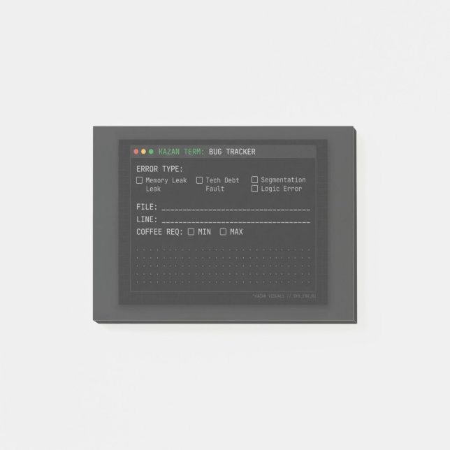 Bloco De Notas Terminal Escuro Software de Rastreamento de Erros  (Frente)