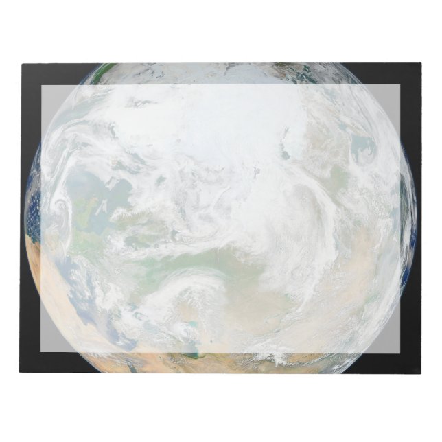 Bloco De Notas Terra Mostrando O Ártico, A Europa E A Ásia. (Frente)