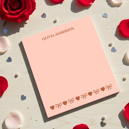 Bloco De Notas Terracotta Boho Corações e Laços Dia dos Namorados