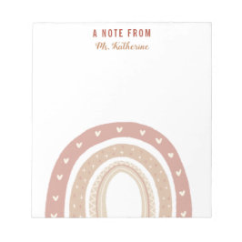 Bloco De Notas Terracotta Boho Rainbow Obrigado Presente