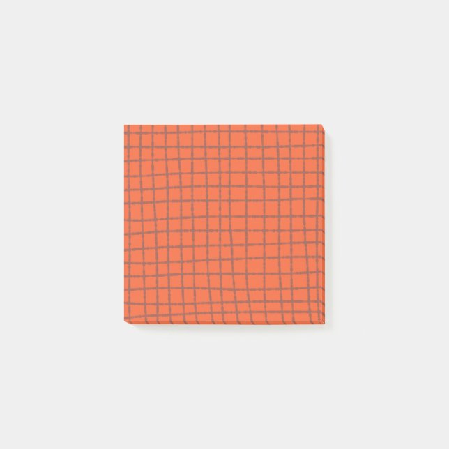Bloco De Notas Terracotta Check Pattern Na moda e prático (Frente)