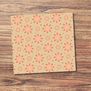 Bloco De Notas Terracotta laranja e areia bege delicada margarida