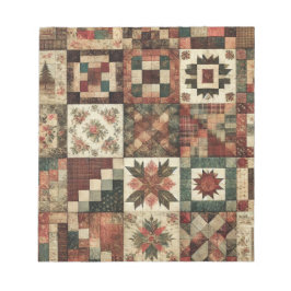 Bloco De Notas Terracotta Quilt e Patchwork Colorida Floral