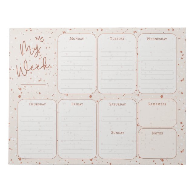 Bloco De Notas Terrazzo Weekly Planner (Frente)