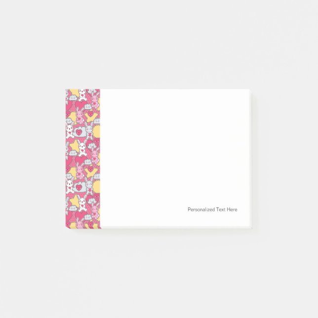 Bloco De Notas Teste padrão da criança de Kawaii com Doodles (Frente)