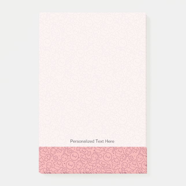 Bloco De Notas Teste padrão de Kawaii com bolos bonitos (Frente)