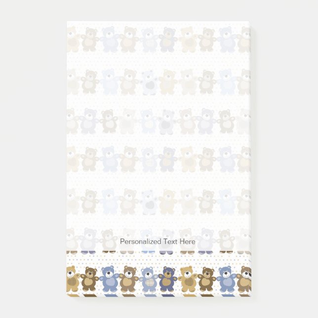 Bloco De Notas teste padrão de um urso de ursinho do brinquedo (Frente)