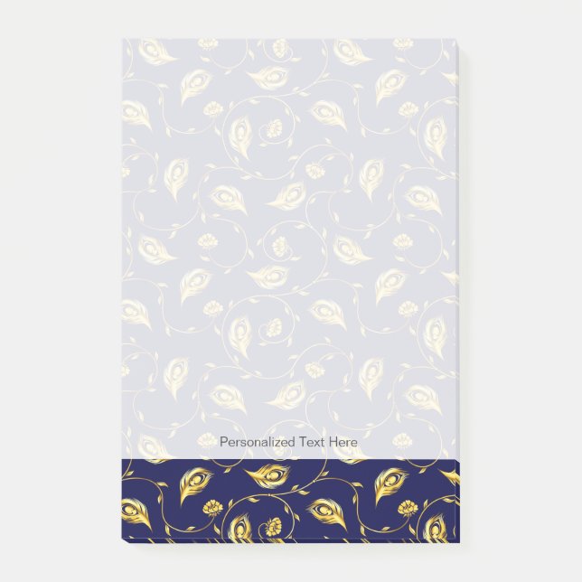 Bloco De Notas Teste padrão do sari do pavão (Frente)