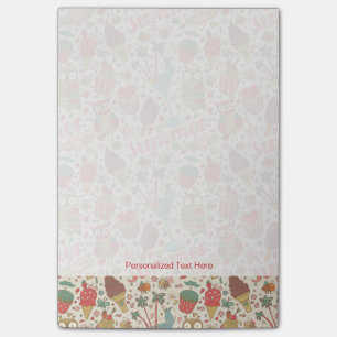 Bloco De Notas Teste padrão do verão com sorvete