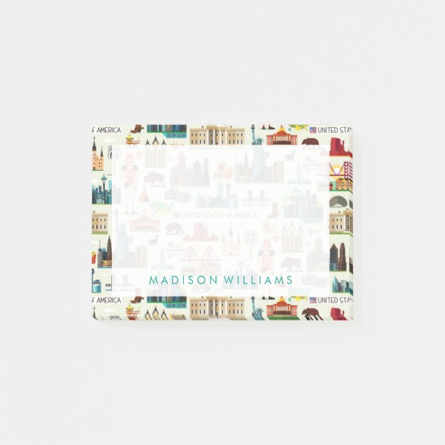 Bloco De Notas Teste padrão dos símbolos dos Estados Unidos (Frente)