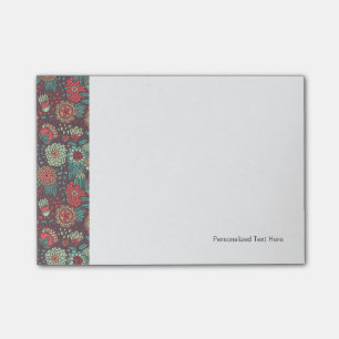 Bloco De Notas Teste padrão floral colorido no estilo dos