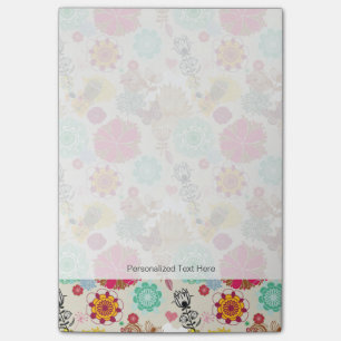 Bloco De Notas Teste padrão floral no estilo retro