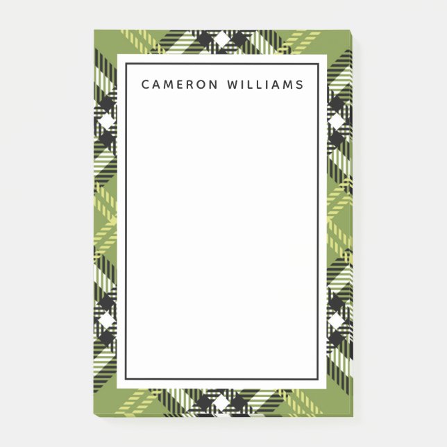 Bloco De Notas Teste padrão irlandês verde da xadrez (Frente)