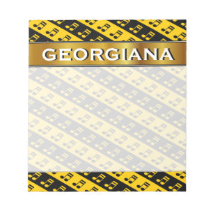 Bloco De Notas Teste padrão irradiado preto & amarelo das décim