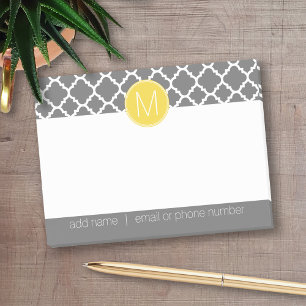 Bloco De Notas Teste padrão na moda de Quatrefoil com monograma