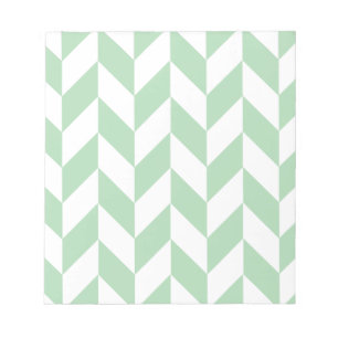 Bloco De Notas Teste padrão verde de Herringbone da hortelã