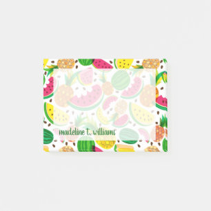 Bloco De Notas Teste padrão vermelho & amarelo da fruta tropical