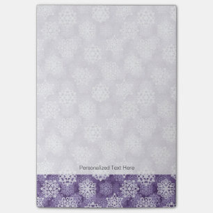 Bloco De Notas Teste padrão violeta dos flocos de neve