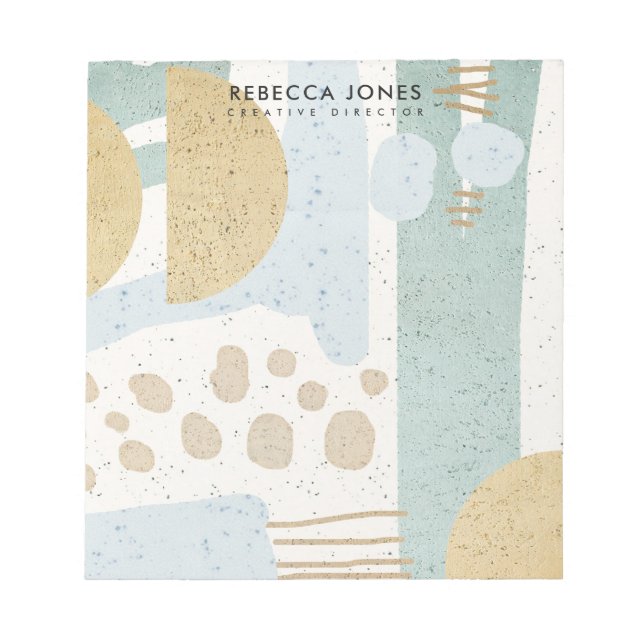 BLOCO DE NOTAS TEXTO DE CERÂMICA DE ARTE GEOMÉTRICA MODERNA ABSTR (Frente)