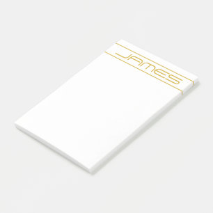Bloco De Notas Texto Dourado e faixas de linha modernas editáveis