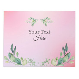 Bloco De Notas texto personalizado cor rosa 