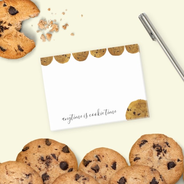 Bloco De Notas Texto Personalizado de Cookie Chip Cookie de Choqu (Cute custom text Post-It notes for cookie lovers!)