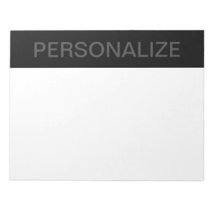 Bloco De Notas Texto personalizável Cinzas negras e negras mode