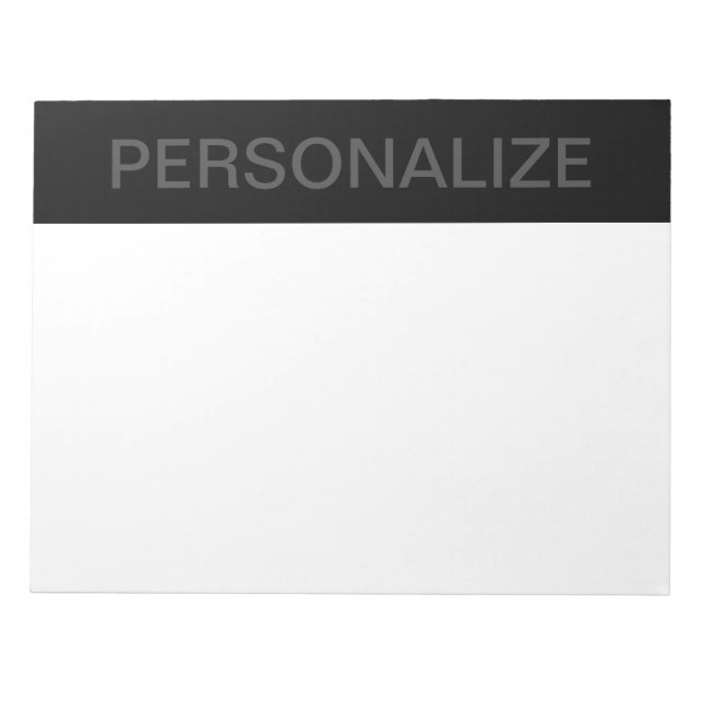 Bloco De Notas Texto personalizável | Cinzas negras e negras mode (Frente)