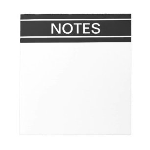 Bloco De Notas Texto Personalizável Preto e Branco Moderno e Ou