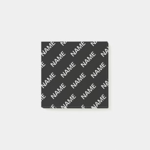 Bloco De Notas Texto personalizável Preto e Branco Moderno Negr