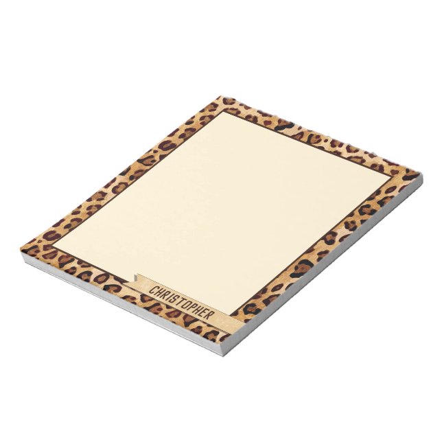 Bloco De Notas Texto Russo Leopard Imprimir Nome (Invertido)