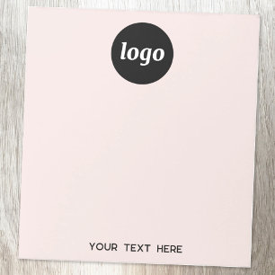 Bloco De Notas Texto Simples de Logo Empresarial Rosa Bege Promoc
