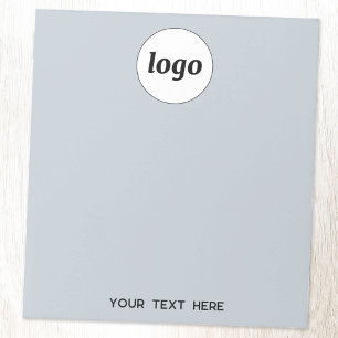 Bloco De Notas Texto Simples de Logotipo Empresarial Azul Pó Prom