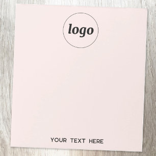 Bloco De Notas Texto Simples de Logotipo Empresarial Rosa Cor-de-
