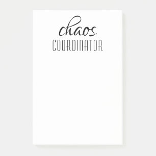 Bloco De Notas Texto tipográfico do coordenador do caos
