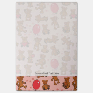 Bloco De Notas Textura Com Ursos De Teddy, Corações