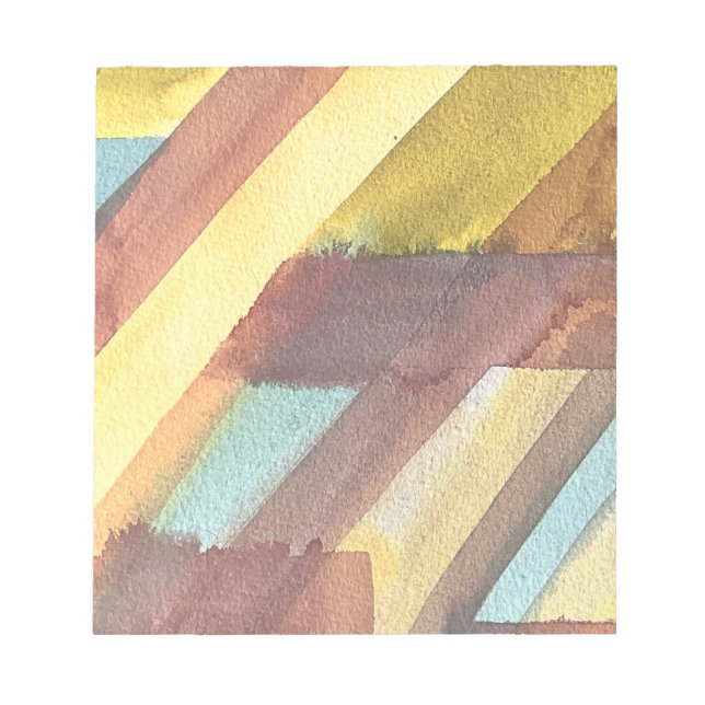 Bloco De Notas Textura de Aquarela em Tons Terrosos (Frente)