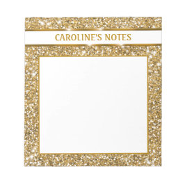 Bloco De Notas Textura de Brilho Amarelo Dourado Falso & Texto Pe