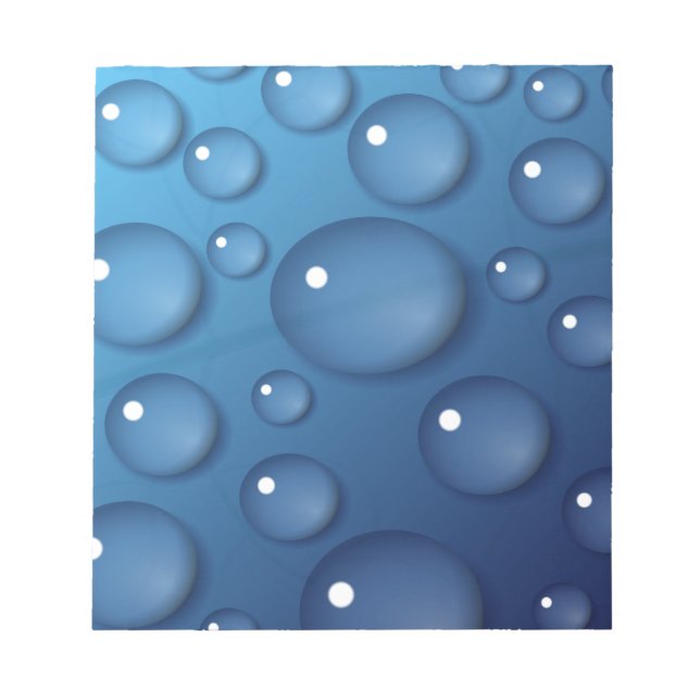 Bloco De Notas Textura de gota de água azul (Frente)