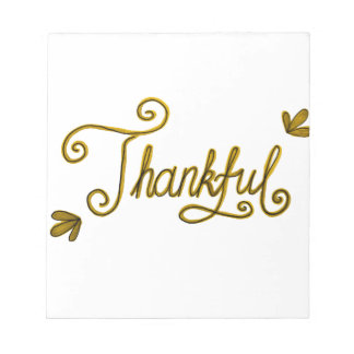 Bloco De Notas Thankful gold lettering
