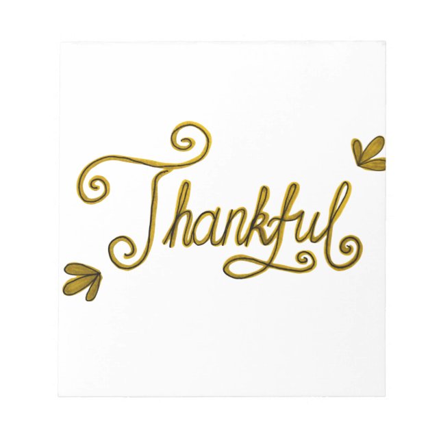 Bloco De Notas Thankful gold lettering (Frente)
